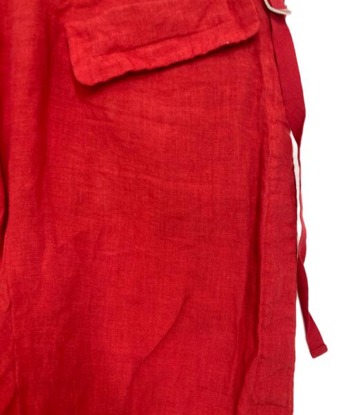 UNDERCOVER（アンダーカバー）UNDERCOVER (アンダーカバー) リネンクロップドパンツ レッド サイズ:1の古着・服飾アイテム