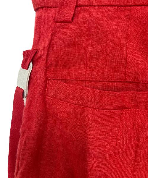 UNDERCOVER（アンダーカバー）UNDERCOVER (アンダーカバー) リネンクロップドパンツ レッド サイズ:1の古着・服飾アイテム
