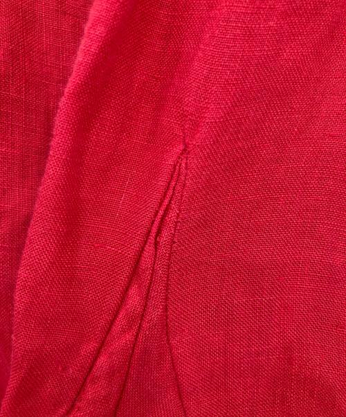 UNDERCOVER（アンダーカバー）UNDERCOVER (アンダーカバー) リネンクロップドパンツ レッド サイズ:1の古着・服飾アイテム