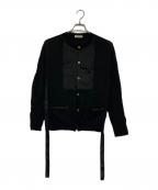 UNDERCOVERアンダーカバー）の古着「プリーツウールカーディガン」｜ブラック