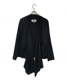 MM6 Maison Margiela（エムエムシックスメゾンマルジェラ）の古着「カットオフデザインノーカラージャケット」｜ブラック