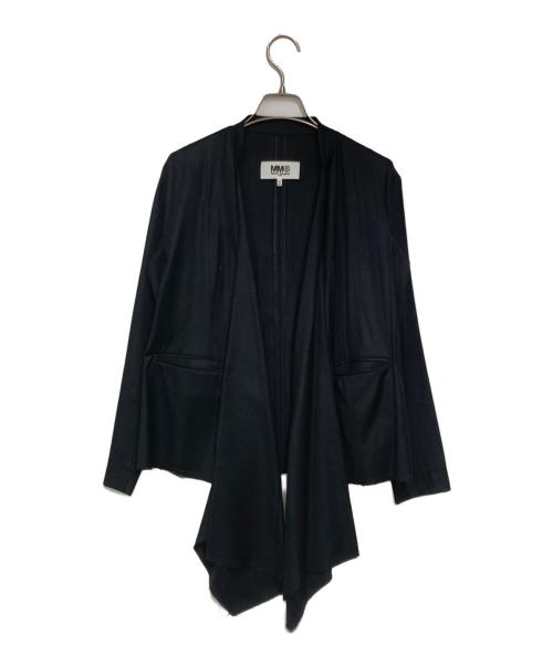 MM6 Maison Margiela（エムエムシックスメゾンマルジェラ）MM6 Maison Margiela (エムエムシックスメゾンマルジェラ) カットオフデザインノーカラージャケット ブラック サイズ:36の古着・服飾アイテム