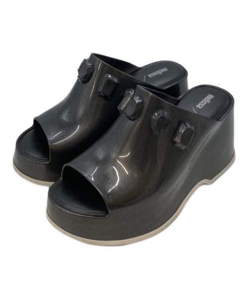 melissa（メリッサ）melissa (メリッサ) UNDERCOVER (アンダーカバー) ストーンデザインサンダル ブラック サイズ:22cmの古着・服飾アイテム