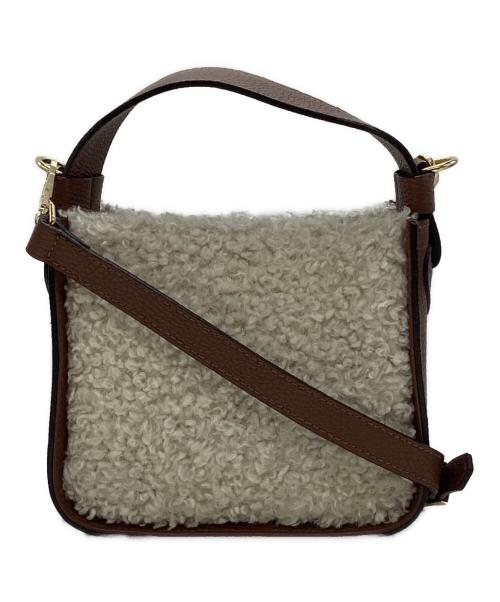 allureville（アルアバイル）allureville (アルアバイル) フェイクファースクエアハンドルバッグ ブラウン×アイボリーの古着・服飾アイテム