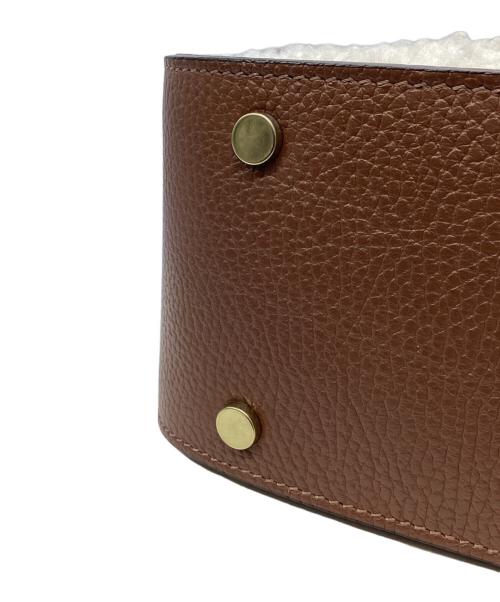 allureville（アルアバイル）allureville (アルアバイル) フェイクファースクエアハンドルバッグ ブラウン×アイボリーの古着・服飾アイテム