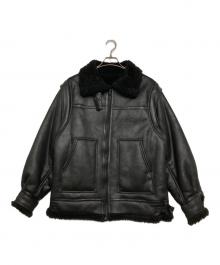 MAISON SPECIAL（メゾンスペシャル）の古着「シンセティックレザー ムートンジャケット」｜ブラック