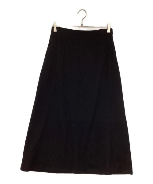 Y's（ワイズ）Y's (ワイズ) レトロウールロングスカート ブラック サイズ:3の古着・服飾アイテム
