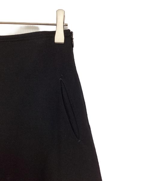 Y's（ワイズ）Y's (ワイズ) レトロウールロングスカート ブラック サイズ:3の古着・服飾アイテム