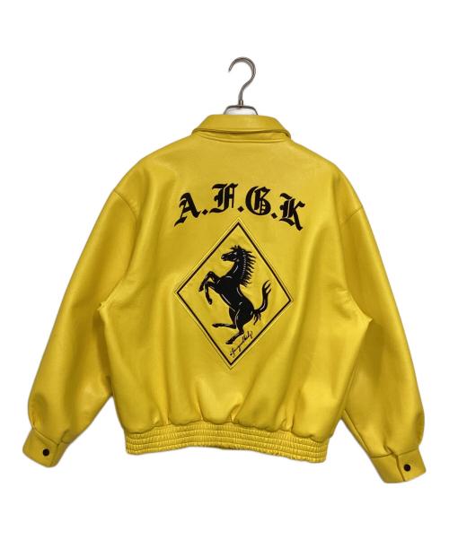 A FEW GOOD KIDS（アフューグッドキッズ）A FEW GOOD KIDS (アフューグッドキッズ) レーシングエコレザーブルゾン イエロー サイズ:Mの古着・服飾アイテム