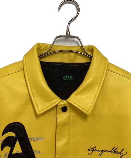 A FEW GOOD KIDS（アフューグッドキッズ）A FEW GOOD KIDS (アフューグッドキッズ) レーシングエコレザーブルゾン イエロー サイズ:Mの古着・服飾アイテム