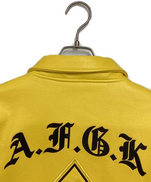 A FEW GOOD KIDS（アフューグッドキッズ）A FEW GOOD KIDS (アフューグッドキッズ) レーシングエコレザーブルゾン イエロー サイズ:Mの古着・服飾アイテム