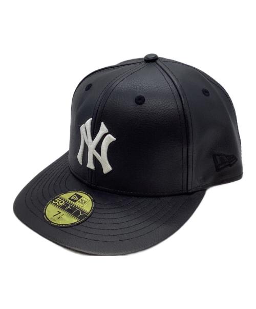 New Era（ニューエラ）New Era (ニューエラ) MLB (エムエルビー) フェイクレザーラインストーンキャップ ブラック サイズ:7　1/4の古着・服飾アイテム