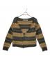 PERVERZE（パーバーズ）の古着「モヘア混ボタンレスボーダーカーディガン」｜ブラウン×グレー