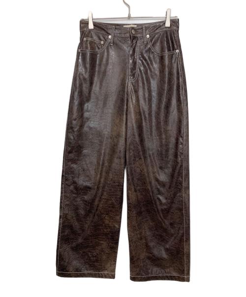 GHOSPELL（ゴスペル）GHOSPELL (ゴスペル) Knight Faux Leather trousers ブラウン サイズ:Sの古着・服飾アイテム