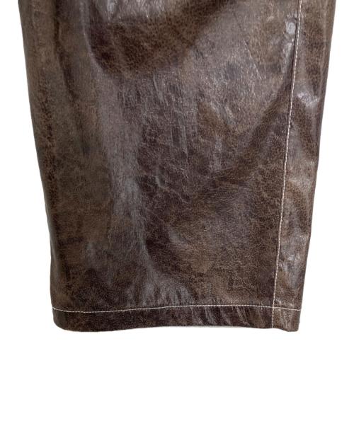 GHOSPELL（ゴスペル）GHOSPELL (ゴスペル) Knight Faux Leather trousers ブラウン サイズ:Sの古着・服飾アイテム