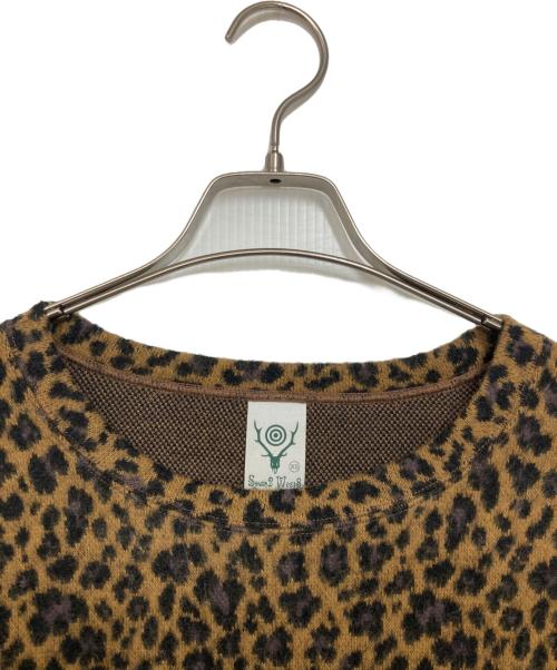 South2 West8（サウスツー ウエストエイト）South2 West8 (サウスツー ウエストエイト) レオパード クルーネックカットソー ブラウン サイズ:XSの古着・服飾アイテム