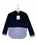 ENFOLDエンフォルド）の古着「シャツレイヤードロングスリーブカットソー」｜ブラック×ブルー