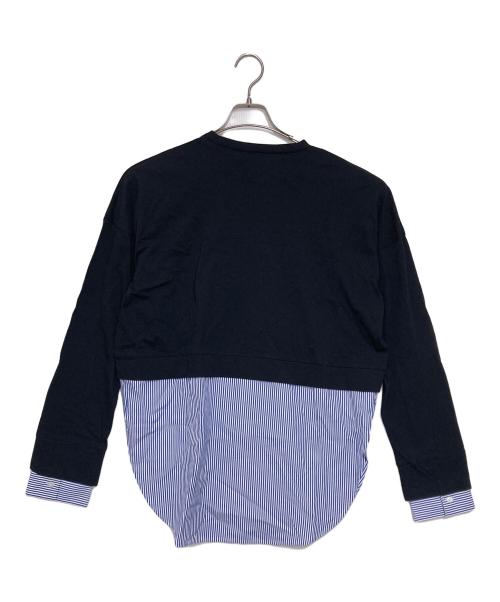 ENFOLD（エンフォルド）ENFOLD (エンフォルド) シャツレイヤードロングスリーブカットソー ブラック×ブルー サイズ:38の古着・服飾アイテム