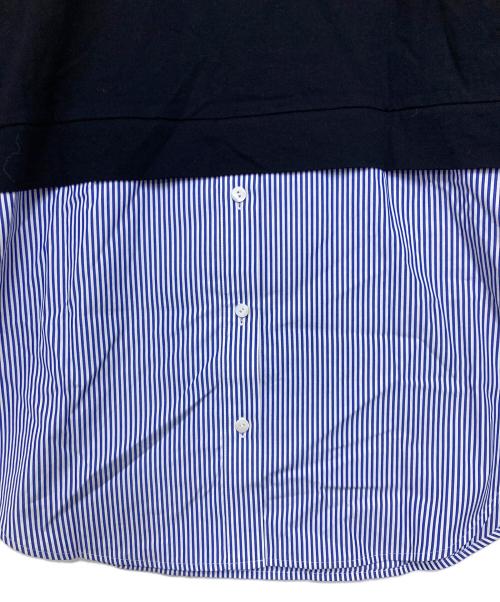 ENFOLD（エンフォルド）ENFOLD (エンフォルド) シャツレイヤードロングスリーブカットソー ブラック×ブルー サイズ:38の古着・服飾アイテム