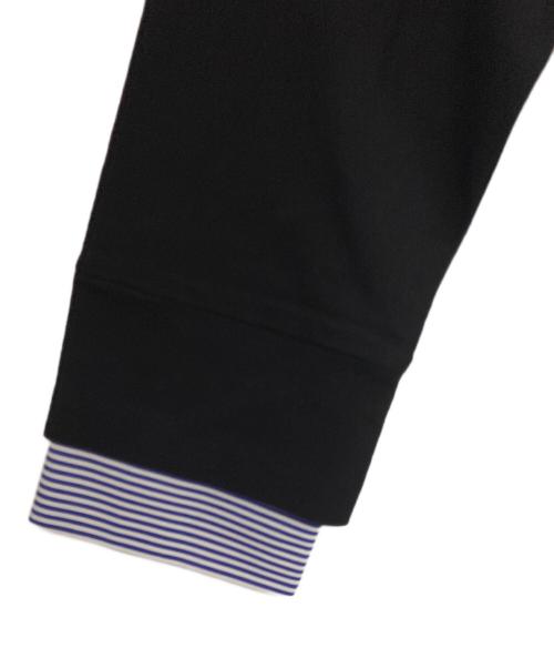 ENFOLD（エンフォルド）ENFOLD (エンフォルド) シャツレイヤードロングスリーブカットソー ブラック×ブルー サイズ:38の古着・服飾アイテム