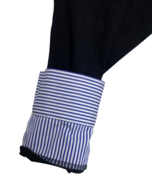 ENFOLD（エンフォルド）ENFOLD (エンフォルド) シャツレイヤードロングスリーブカットソー ブラック×ブルー サイズ:38の古着・服飾アイテム