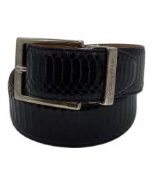 DOLCE & GABBANA（ドルチェ＆ガッバーナ）の古着「レザー型押しベルト」｜ブラック