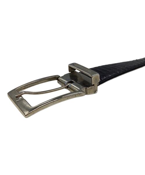 DOLCE & GABBANA（ドルチェ＆ガッバーナ）DOLCE & GABBANA (ドルチェ＆ガッバーナ) レザー型押しベルト ブラックの古着・服飾アイテム