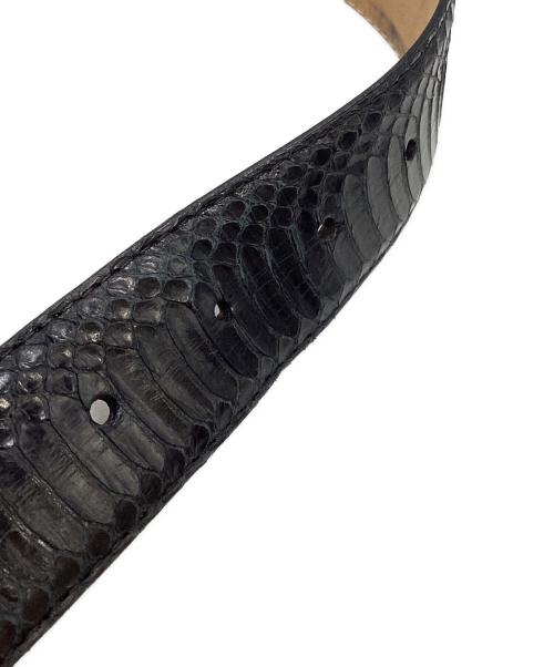 DOLCE & GABBANA（ドルチェ＆ガッバーナ）DOLCE & GABBANA (ドルチェ＆ガッバーナ) レザー型押しベルト ブラックの古着・服飾アイテム