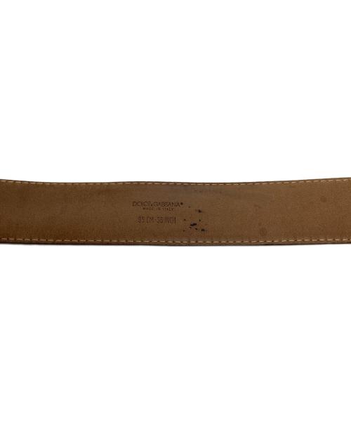 DOLCE & GABBANA（ドルチェ＆ガッバーナ）DOLCE & GABBANA (ドルチェ＆ガッバーナ) レザー型押しベルト ブラックの古着・服飾アイテム