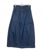 myne×EDWINマイン×エドウィン）の古着「タックワイドデニムパンツ」｜インディゴ