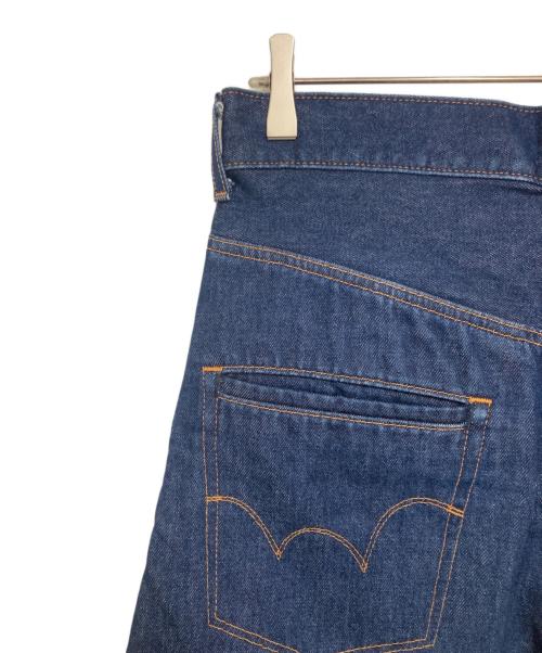 myne（マイン）myne (マイン) EDWIN (エドウィン) タックワイドデニムパンツ インディゴ サイズ:Ｓの古着・服飾アイテム