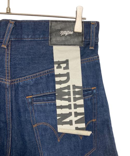 myne（マイン）myne (マイン) EDWIN (エドウィン) タックワイドデニムパンツ インディゴ サイズ:Ｓの古着・服飾アイテム