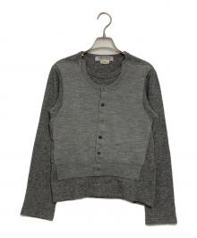 COMME des GARCONS COMME des GARCONS（コムデギャルソン コムデギャルソン）の古着「ウールナイロンブレンド ドッキングニット/Wool nylon blend docking knit」｜グレー