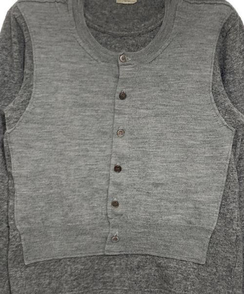 COMME des GARCONS COMME des GARCONS（コムデギャルソン コムデギャルソン）COMME des GARCONS COMME des GARCONS (コムデギャルソン コムデギャルソン) ウールナイロンブレンド ドッキングニット/Wool nylon blend docking knit グレー サイズ:Ｍの古着・服飾アイテム