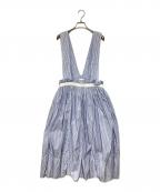 TAO COMME des GARCONSタオ コムデギャルソン）の古着「ギンガムチェック ギャザージャンパースカート」｜ブルー