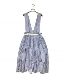 TAO COMME des GARCONS（タオ コムデギャルソン）の古着「ギンガムチェック ギャザージャンパースカート」｜ブルー