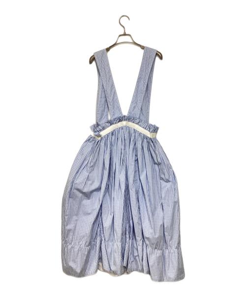 TAO COMME des GARCONS（タオ コムデギャルソン）TAO COMME des GARCONS (タオ コムデギャルソン) ギンガムチェック ギャザージャンパースカート ブルー サイズ:Sの古着・服飾アイテム