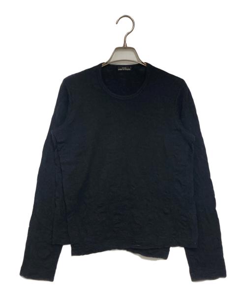 tricot COMME des GARCONS（トリココムデギャルソン）tricot COMME des GARCONS (トリココムデギャルソン) 花柄縮絨 ラップデザインウールニット/Floral Felted Wool Wrap Knit ブラック サイズ:不明の古着・服飾アイテム