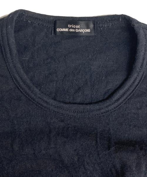 tricot COMME des GARCONS（トリココムデギャルソン）tricot COMME des GARCONS (トリココムデギャルソン) 花柄縮絨 ラップデザインウールニット/Floral Felted Wool Wrap Knit ブラック サイズ:不明の古着・服飾アイテム