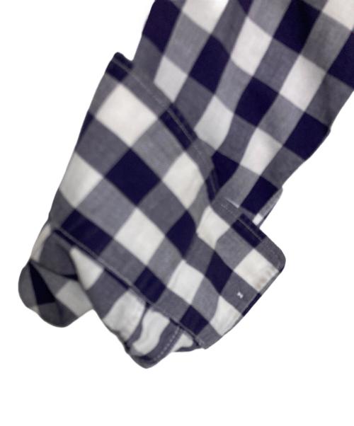 COMME des GARCONS SHIRT（コムデギャルソンシャツ）COMME des GARCONS SHIRT (コムデギャルソンシャツ) フリルデザイン ギンガム切替チェックシャツ ブルー サイズ:Sの古着・服飾アイテム