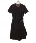 POLO RALPH LAURENポロ・ラルフローレン）の古着「Buckle-Detail Tweed Dress」｜ブラウン