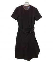 POLO RALPH LAUREN（ポロ・ラルフローレン）の古着「Buckle-Detail Tweed Dress」｜ブラウン