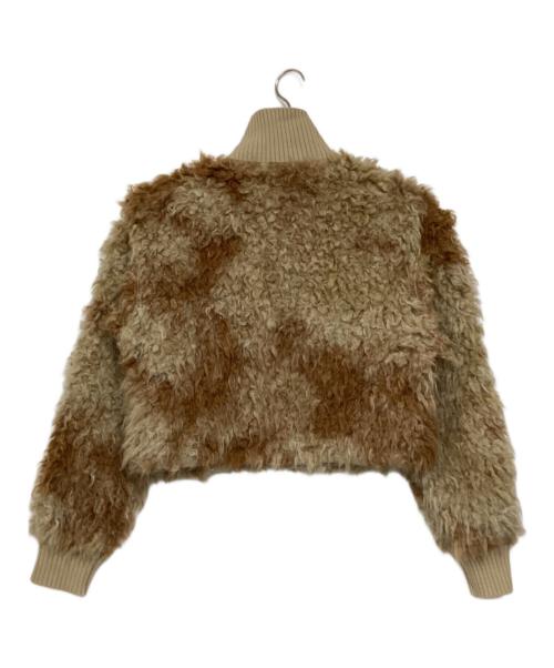 Acne studios（アクネ ストゥディオス）Acne studios (アクネ ストゥディオス) リブ切替ボアジャケット ブラウン×ベージュ サイズ:Ｓの古着・服飾アイテム