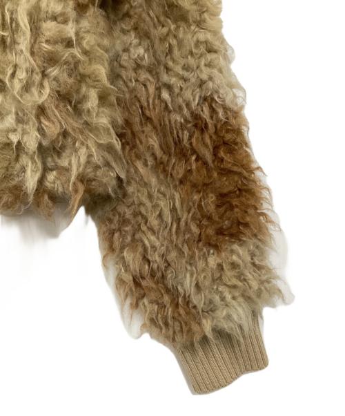 Acne studios（アクネ ストゥディオス）Acne studios (アクネ ストゥディオス) リブ切替ボアジャケット ブラウン×ベージュ サイズ:Ｓの古着・服飾アイテム