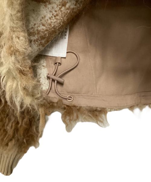 Acne studios（アクネ ストゥディオス）Acne studios (アクネ ストゥディオス) リブ切替ボアジャケット ブラウン×ベージュ サイズ:Ｓの古着・服飾アイテム