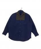 KOLORカラー）の古着「ドッキングシャツ」｜ネイビー