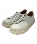 JIL SANDERジルサンダー）の古着「プラットフォーム レザー ローカット スニーカー」｜ホワイト