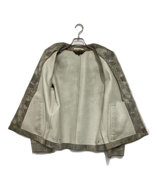 COMME des GARCONS HOMME PLUS（コムデギャルソンオムプリュス）COMME des GARCONS HOMME PLUS (コムデギャルソンオムプリュス) ホースレザーペインテッドジャケット ベージュ サイズ:Ｍの古着・服飾アイテム