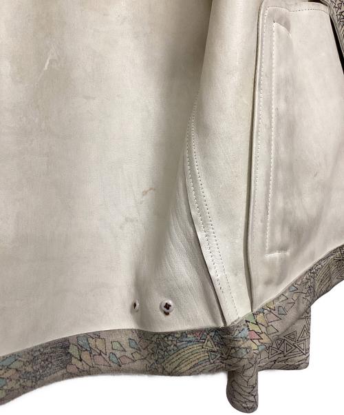 COMME des GARCONS HOMME PLUS（コムデギャルソンオムプリュス）COMME des GARCONS HOMME PLUS (コムデギャルソンオムプリュス) ホースレザーペインテッドジャケット ベージュ サイズ:Ｍの古着・服飾アイテム