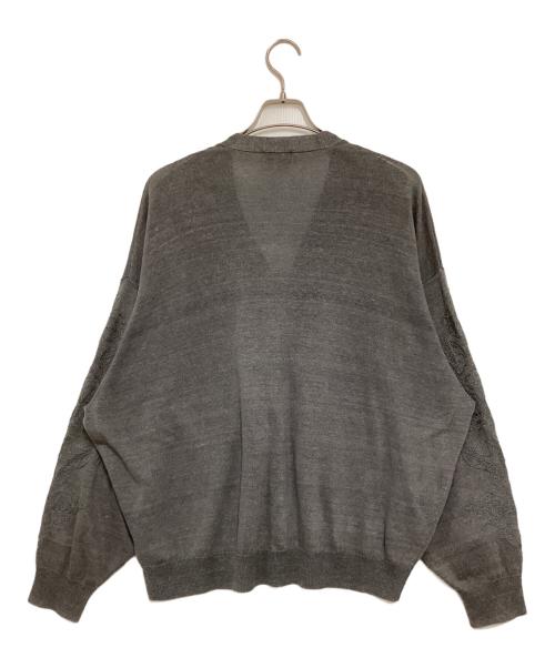 LAD MUSICIAN（ラッドミュージシャン）LAD MUSICIAN (ラッドミュージシャン) フラワー刺繍 ニットカーディガン グレー サイズ:44の古着・服飾アイテム